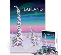 Lapland Travel Poster Jigsaw Puzzles1000 Pieces Focus Enhance Mind Soothing Fun Smooth Cut Birthday Present size 50x75cm