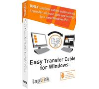 LAPLINK Easy Transfer Cable, Includes PCmover Express Data Transfer Software and High Speed USB 2.0 Transfer Cable, Single Use License, Only Transfers Files and Settings. Compatible with Windows 11