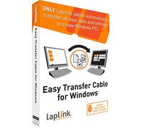 LAPLINK Easy Transfer Cable, Includes PCmover Express Data Transfer Software and High Speed USB 2.0 Transfer Cable, Single Use License, Only Transfers Files and Settings. Compatible with Windows 11