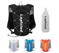Lapluied 5L Hydration Running Vest Women/Man with 500ml Water Bottle, Adjustable Lightweight Running Backpacks, Reflective Hydration Backpack 9 Pocket Bag for Hiking, Cycling, Marathon Black