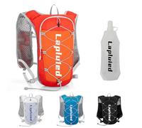 Lapluied 5L Hydration Running Vest Women/Man with 500ml Water Bottle, Adjustable Lightweight Running Backpacks, Reflective Hydration Backpack 9 Pocket Bag for Hiking, Cycling, Marathon Orange