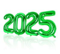 LAPONO 2025 Number Balloons, Green Large Helium Balloon New Years Eve Decorations 2025 Foil Numbers Balloon Self Inflating New Year Party Supplies for Anniversary Graduation Celebration Decor