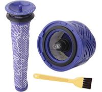 LAPONO V6 Filter Set for Dyson, Pre Motor 965661-01 and HEPA Rear 966741-01, Washable Replacement Kit, Compatible with V6 Absolute Animal HEPA Total Clean Trigger DC58 DC59 DC61 DC62, Cleaning Brush