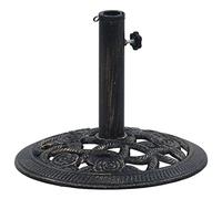 LAPOOH 47865 Parasol Base Black and Bronze 9 kg 40 cm Cast Iron, Lawn and Garden, Outdoor Life, Accessories for Parasols and Parasols, Bases for Outdoor Umbrellas-47865