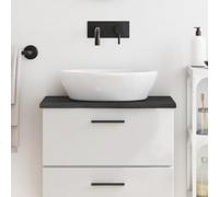 LAPOOH Bathroom Countertop Dark Grey 60x40x2 cm Treated Solid Wood,Bathroom Countertop,Versatile and Easy-to-Clean Vanity Top Worktop-3156200