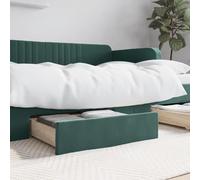 LAPOOH Bed Drawers 2 pcs Dark Green Engineered Wood and Velvet,Under-Bed Storage,Bed Drawers,Bed Side Drawers for Bedroom-833918
