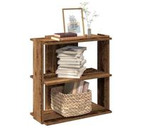 LAPOOH Bookcase 3-Tier Old Wood 60x30x60 cm Engineered Wood,Bookcase,Living Room Bookcase,Bookcase Cabinet,Bookcase/Display Shelf-860254