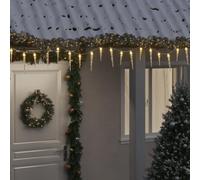 LAPOOH Christmas Icicle Light 100 LEDs Warm White 10 m Acrylic PVC,Decor,Seasonal & Holiday Decorations,Christmas Lighting-356227