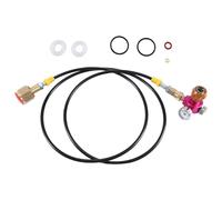 LAPOOH CO2 Transfer Adapter and Hose As Shown Aluminum + Brass with 2000Psi Pressure Gauge for Duo/Terra/Art/
