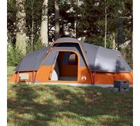 LAPOOH Family Tent Dome 11-Person Grey and Orange Waterproof,Lightweight,Waterproof,Windproof Tent Suitable for Traveling,Beach,Camping,Hiking,Mountaineering-94568