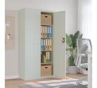 LAPOOH File Cabinet Light Grey 90x40x180 cm Steel, Office File Cabinet, Home Office