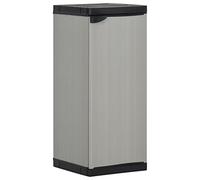 LAPOOH Garden Storage Cabinet with 1 Shelf Grey and Black 35x40x85 cm, Garden Sheds, Outdoor Storage Cupboard