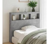 LAPOOH Headboard Cabinet with LED Concrete Grey 120x17x102 cm,Headboard for Bed,Headboard Cabinet with LED,Headboard Cabinet Bedroom-839192