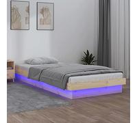 LAPOOH LED Bed Frame 90x200 cm Solid Wood,Bed Frame,Bed Frame with LED,Modern Bed Frame(SPU:819957)