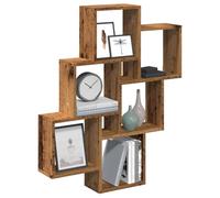 LAPOOH Wall Cube Shelf Old Wood 78x15x93 cm Engineered Wood,Wall Mounted Shelf for Bedroom,Bathroom,Living Room,Kitchen-856594