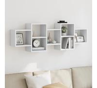 LAPOOH Wall Shelf White 129x18x42 cm Engineered Wood,Wall Shelf,Floating Shelf,Decorative Shelf,Display Shelf-853218