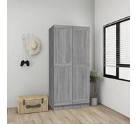 LAPOOH Wardrobe Grey Sonoma 82.5x51.5x180 cm Engineered Wood,Bedroom Wardrobe,Wardrobe,Wardrobe Storage,Bedroom Furniture(SPU:826639)