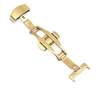 LAPooh Watch Clasp Butterfly Deployment Buckle Automatic Double Click Stainless Steel Clasp Strap For Watch Band 16mm18mm 20mm 22mm Watchband Clasp (Color : Gold-20MM)