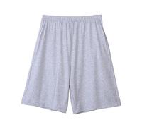 LApooh Women'S Cotton Pyjama Shorts, Soft Sleeping Bottoms Knee Length Shorts with Pockets, Stylish Lounge Shorts Loose Casual Pants for Women Sleep Gym Running Light Gray M