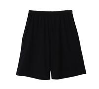 LApooh Women'S Cotton Pyjama Shorts, Soft Sleeping Bottoms Knee Length Shorts with Pockets, Stylish Lounge Shorts Loose Casual Pants for Women Sleep Gym Running Black L