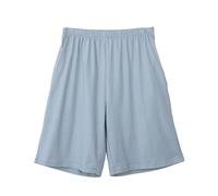 LApooh Women'S Cotton Pyjama Shorts, Soft Sleeping Bottoms Knee Length Shorts with Pockets, Stylish Lounge Shorts Loose Casual Pants for Women Sleep Gym Running Light Blue M