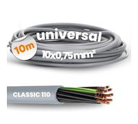 Lapp 10 Core 10 Metre Control Cable, 10 x 0.75 mm², Green/Yellow Protective Conductor, PVC Sheath, Oil Resistant, Suitable for Power Tools & DIY Machines