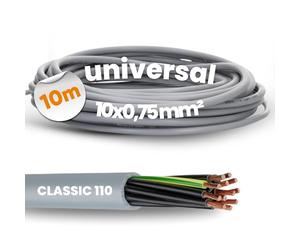 Lapp 10 Core 10 Metre Control Cable, 10 x 0.75 mm², Green/Yellow Protective Conductor, PVC Sheath, Oil Resistant, Suitable for Power Tools & DIY Machines