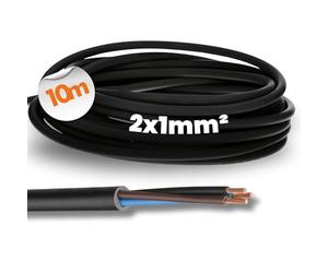 Lapp 2 Core 1 mm² Mains Power Cable, H05RN-F Rubber Sheath, Black, 100m | Flexible 2x1mm² copper hose line suitable for lighting, kitchen appliances, and light workshop tools in indoor or outdoor