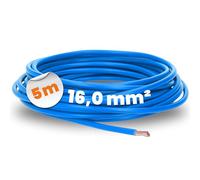Lapp 5 m H07V-K 16 mm² Blue Wiring Cable - Flexible PVC Single Core Strand | Fine wire copper strand for internal machine circuits, switchgear and dry rooms. Flexible conductor class 5 per VDE 0295.