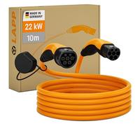 Lapp MOBILITY Charging Cable for Electric Vehicles Type 2-22kW, 32A, Three Phase, Electric Car Charging Cable, IP55 Protected, for PHEV & BEV, Charging Station, Made in Germany - 10m Orange