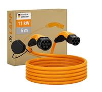 LAPP Mobility EV Charger Type 2 11 kW / 20 A / 3-phase/Charging Cable for Electric Car Charger, Smooth Surface / 5 Metres/Mode 3 / orange