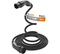 LAPP Mobility Helix EV Charger 11 kW Type 2 / self-retracting Cable/Charging Cable for Electric Car, 20 A / 3 Phase / 5 Metres/black