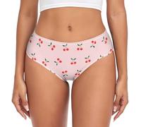 Laprad Women's Underwear Brief Breathable Soft Bamboo Viscose Ladies Panties, Cherry, L