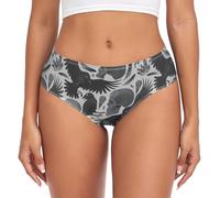 Laprad Women's Underwear Brief Breathable Soft Bamboo Viscose Ladies Panties, Halloween Crows Skulls, XL