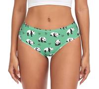 Laprad Women's Underwear Brief Breathable Soft Bamboo Viscose Ladies Panties, Pandas, L