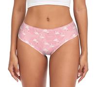 Laprad Women's Underwear Brief Breathable Soft Bamboo Viscose Ladies Panties, Pink Flamingos, M