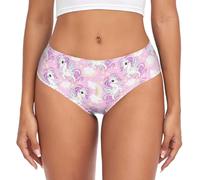 Laprad Women's Underwear Brief Breathable Soft Bamboo Viscose Ladies Panties, Unicorns Colorful, M