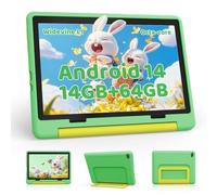 Laptok 10 Inch Kids Tablet, Android 14 Tablet for Kids With 14GB+64GB+1TB Expandable, Octa-Core Processor, Face ID, 5MP+8MP, 5000mAh, Parental Control, 5G WiFi 6, BT 5.3, Protective Case, Green