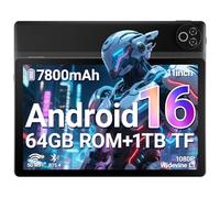 Laptok Android 16 Tablet, 11 Inch Tablet with 20GB RAM+64GB ROM/1TB TF, 7800mAh Android Tablets, 5G WiFi | Widevine L1 | Bluetooth 5.4 | 5MP+8MP | OTG | 1080P - Black