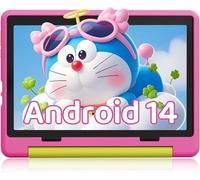 Laptok Kids tablet 10 inch Android 14 Tablets for Kids with 1280 * 800 IPS Display, 14GB RAM+64GB ROM, 5000mAh Battery, WiFi 6, Type-C, Child Tablet with 8MP+5MP Dual Camera, Kid-Proof Case (Pink)