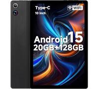 Laptok Tablet, 10.4 inch Android 15 Tablet, 20GB RAM 128GB ROM 1TB TF Card Expandable Octa-Core, Widevine L1, 1280 * 800 HD Touchscreen, Face ID, Bluetooth 5.3, WiFi 6, Fast Charging (Black)