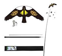 Laptony Bird Scarer Kite with 4m Pole Crop Protector Bird Hawk Flying Kite