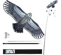 Laptony Bird Scarer Kite with 4m Pole Crop Protector Bird Hawk Flying Kite