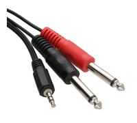 Laptop 3.5mm Jack to Mixer 2 x 6.35mm Mono Jacks Cable Lead 5m
