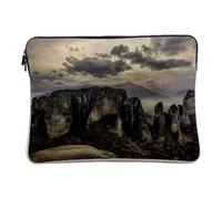 Laptop and Tablet Case Linen Look Beautiful Mountains UNESCO World Heritage Dark 10 Inches Protective Laptop Sleeve Printed in France