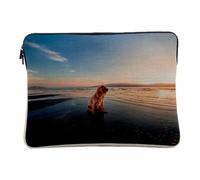 Laptop and Tablet Case Linen Look Cavalier King Charles Little Dog Sun Layer Beach Cute 14-15 Inches Protective Laptop Sleeve Printed in France