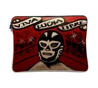 Laptop and Tablet Case Linen Look - Graffiti Viva Lucha Libre Catch Fight Mexico - 14-15 Inches Protective Laptop Sleeve Printed in France