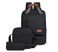 Laptop Backpack 15.6 Inch Travel Bag 3-Piece Business Casual Daypacks Black