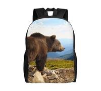 Laptop Backpack 15 Inch Travel Casual Daypack Cute Shoulder Bags School Bag | Big Brown Bear Printed Basic Daypacks Travel Business Work Bag For Men Women
