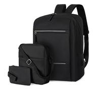 Laptop Backpack, Business Backpack with Shoulder Bag and Purse, 3 Pieces for School and Business Travel Backpacks For Women Lightweight, black, standard size, Rucksack Backpacks